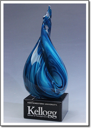 Electric Blue Flame Art Glass Award
