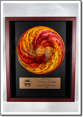 Rondelle Shadow Box Art Glass Award