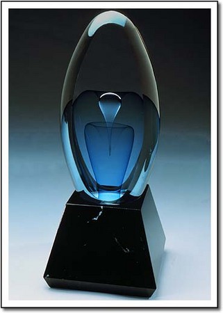 Cobalt Mirror Fountain Art Glass Award