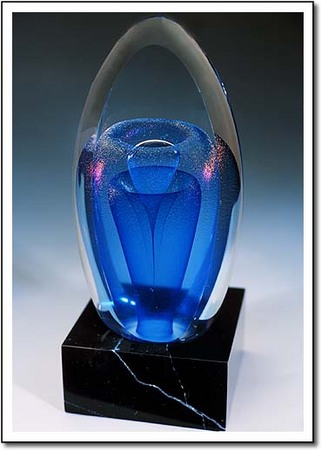 Blue Rainbow Fountain Art Glass Award