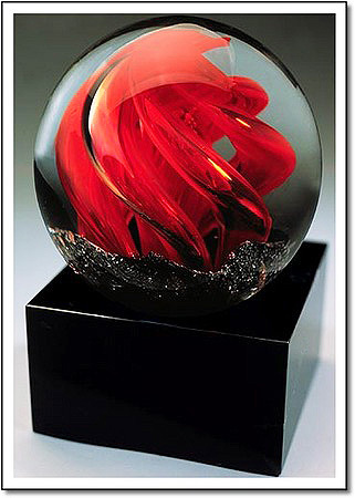 Ruby Flame Art Glass Award