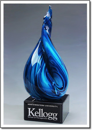 Electric Blue Flame Art Glass Award