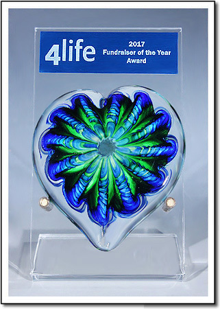 Sapphire Heart Art Glass Award