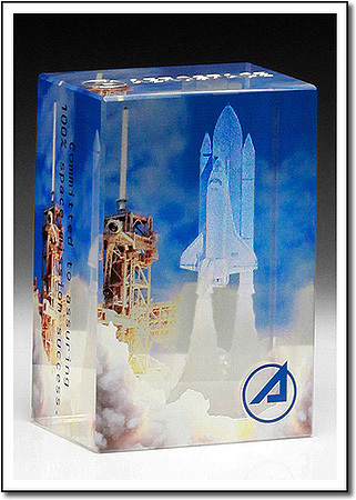 3D Space Shuttle Art Glass Award